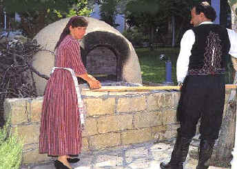 Cyprus bread baking oven and Cypriot traditional clothes