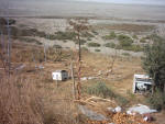 The salt lake in Larnaca Cyprus - where flamingo s should be safe, fridges and matresses are dumped